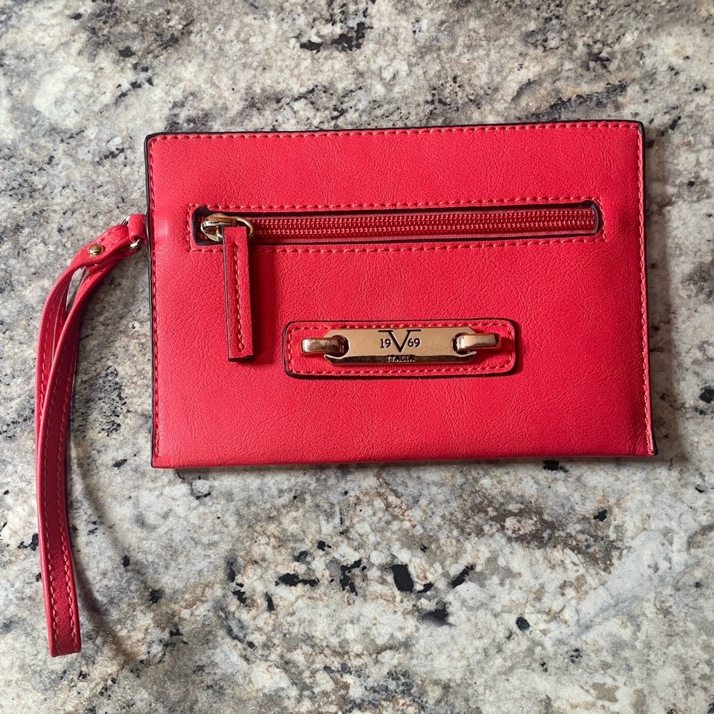 19V69 Italia 
 Vibrant Milano Red Wristlet Clutch